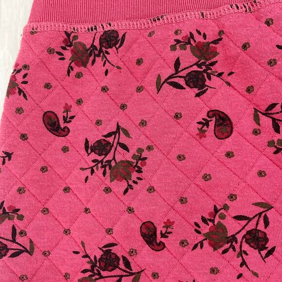 Vintage Active Elements Pink Floral Paisley Quilted Pull On Stretch Mini Skirt - Picture 5 of 9